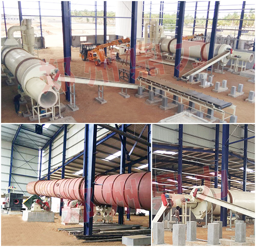 印度椰絲椰糠烘干生產(chǎn)線安裝調(diào)試現(xiàn)場圖